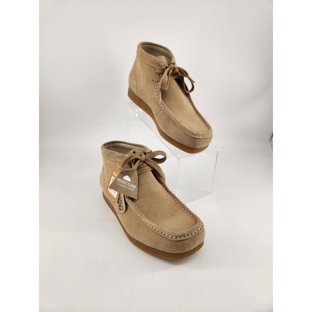 New Project Cloud Wally-Boot Shoes Womens 7 Tan Suede Moc Toe Mid Boots 664